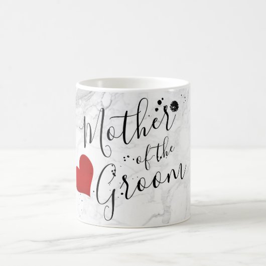 PixDezines Mother of the Groom/Marble/DIY Script コーヒーマグカップ (中央)