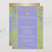 PixDezines natasha damask/バルミツワー/pink/金ゴールド 招待状 (正面/裏面)