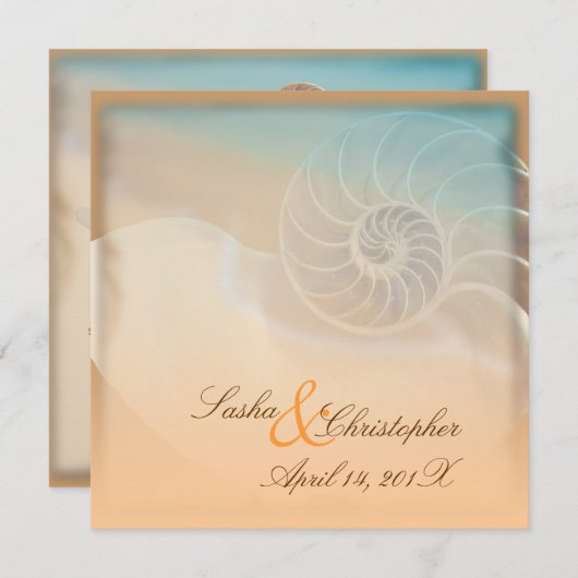 PixDezines nautilus、diy招待状 招待状 (正面/裏面)