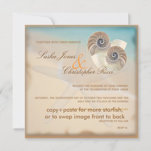 PixDezines nautilus、diy招待状 招待状 (裏面)