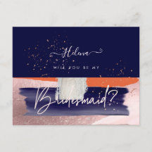 PixDezines Navy+Coral Will You..ブリデスメイド