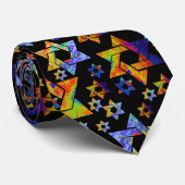 PixDezines Neon Colors Star of David ネクタイ (ロール)