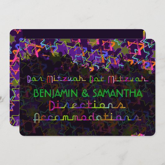 PixDezines NEON/GRUNG STARS/DITIONS 招待状 (正面/裏面)