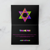 PixDezines Neon LightsバルミツワーありがとうInvite カード (内部)