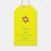 PixDezines Neon Lights Star of Davidバー（ユダヤ教の）バル・ミツ ギフトタグ (裏面)