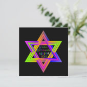 PixDezines Neon Sign Star of David/B'nai（ユダヤ教の）バル・ 招待状 (スタンド正面)