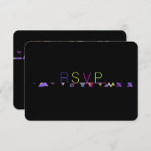 PixDezines neons/タイポグラフィ/バー（ユダヤ教の）バル・ミツバーRSVP 招待状 (正面/裏面)