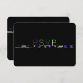 PixDezines neons/タイポグラフィ/バー（ユダヤ教の）バル・ミツバーRSVP Invi 招待状 (正面/裏面)