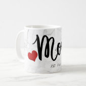 PixDezines NEW MOM大理石+スクリプモダント コーヒーマグカップ (正面左)