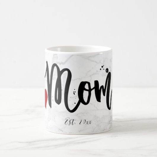 PixDezines NEW MOM大理石+スクリプモダント コーヒーマグカップ (中央)