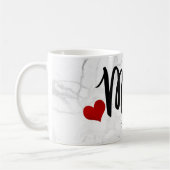 PixDezines NEW MOM大理石+スクリプモダント コーヒーマグカップ (左)