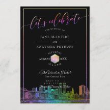 PixDezines NYCスカイライン/レインボーカラー