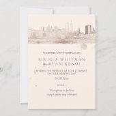 PixDezines NYCスカイライン/ローズゴールド/DIY背景 招待状 (裏面)