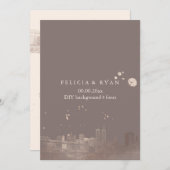 PixDezines NYCスカイライン/ローズゴールド/DIY背景 招待状 (正面/裏面)