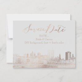 PixDezines NYCスケッチシティスケープ/DIY背景 マグネット招待状