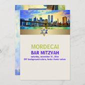 PixDezines NYC/ツインタワー/バー（ユダヤ教の）バル・ミツバー 招待状 (正面/裏面)