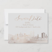 PixDezines NYC 手描き都市景観/DIY 背景 マグネット招待状 (正面)