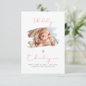 PixDezines OHベビーシャワーありがとう+お知らせ サンキューカード (スタンド正面)