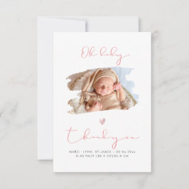 PixDezines OHベビーシャワーありがとう+お知らせ サンキューカード