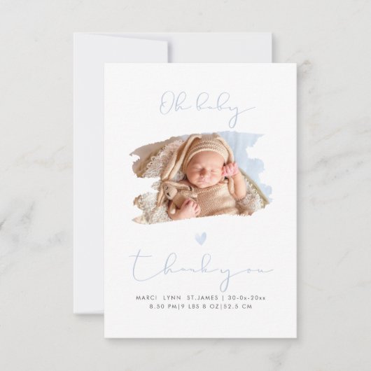 PixDezines OHベビーシャワーありがとう+お知らせ サンキューカード (正面)