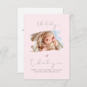 PixDezines OHベビーシャワーありがとうDIYカラー サンキューカード (正面/裏面)