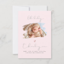 PixDezines OHベビーシャワーありがとうDIYカラー サンキューカード