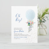 PixDezines Oh Boy Balloon Baby Shower 招待状 (スタンド正面)