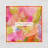 PixDezines O'kika水色の花、蘭 スクエア名刺 (正面)