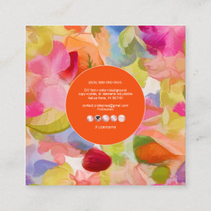 PixDezines O'kika水色の花、蘭 スクエア名刺