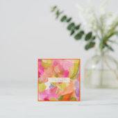 PixDezines O'kika水色の花、蘭 スクエア名刺 (スタンド正面)