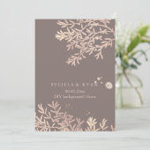 PixDezines Olive Branches/バラ金ゴールド/DIY Bckgrnd 招待状 (スタンド正面)