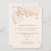 PixDezines Olive Branches/バラ金ゴールド/DIY Bckgrnd 招待状 (裏面)