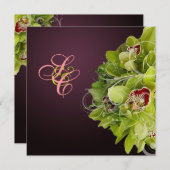 PixDezines Orchid +装飾用の飾り 招待状 (正面/裏面)