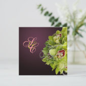 PixDezines Orchid +装飾用の飾り 招待状 (スタンド正面)