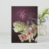 PixDezines Orchid +装飾用の飾り 招待状 (スタンド正面)