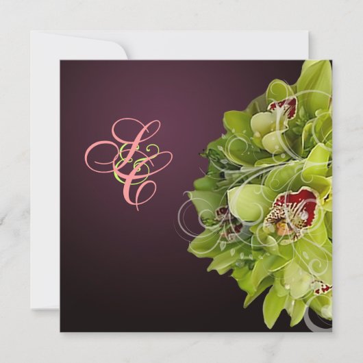 PixDezines Orchid +装飾用の飾り 招待状 (正面)