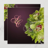 PixDezines Orchid +装飾用の飾り 招待状 (正面/裏面)