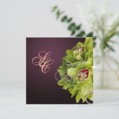 PixDezines Orchid +装飾用の飾り 招待状 (スタンド正面)