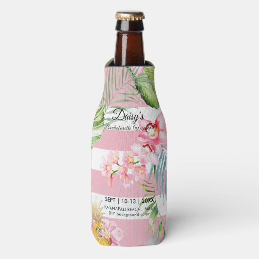 PixDezines Orchid Isle、バチェロレッテ週末 ボトルクーラー (ボトル正面)