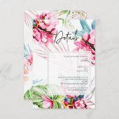 PixDezines Orchid Isle、水カラー詳細カード 出欠カード (正面/裏面)