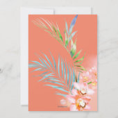 PixDezines Orchid Isle、熱帯カップルのシャワー 招待状 (裏面)