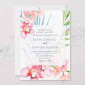 PixDezines Orchid Isle，至福のピンクオーキッドパームズ 招待状 (正面)