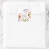 PixDezines Orchid Isle、赤面オーキッドブルー スクエアシール (バッグ)