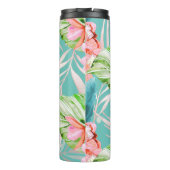 PixDezines Orchid Isle、Orange Cymbidium、ティール（緑がかった タンブラー (裏面)