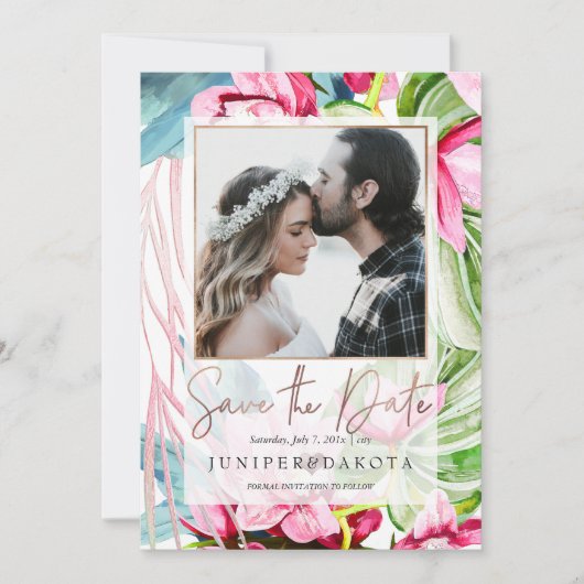 PixDezines Orchid Isle、Palm、トロピカルデー救タ 招待状 (正面)