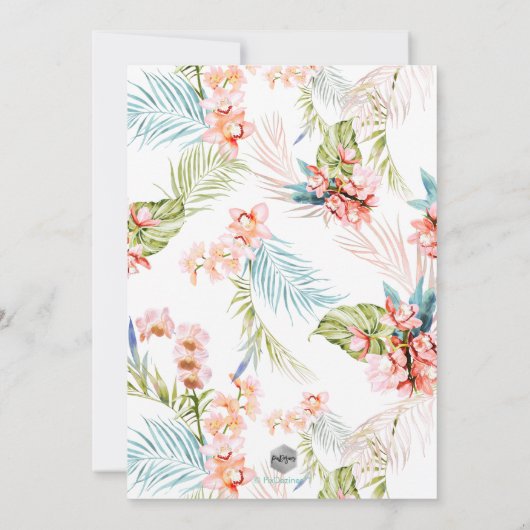 PixDezines Orchid Isle, Peach Orchid+Palm 招待状 (裏面)