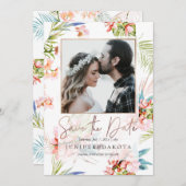 PixDezines Orchid Isle, Peach Orchid+Palm 招待状 (正面/裏面)