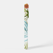 PixDezines Orchid Isle, Peachy Orchids Blue Palms iPhoneケース (右側面)