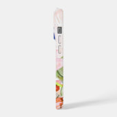 PixDezines Orchid Isle, Peachy Orchids Blue Ti iPhoneケース (左側面)