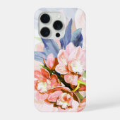 PixDezines Orchid Isle, Peachy Orchids Blue Ti iPhoneケース (裏面)